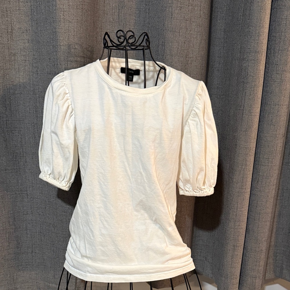 J. Crew Cream Puff Sleeve Tee